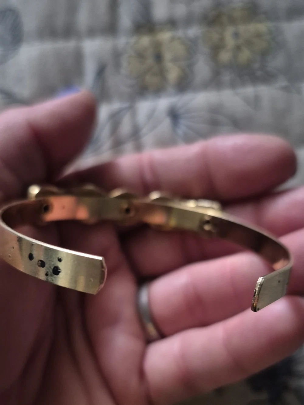 Gold-Tone Bracelet with Purple Gem Accents
